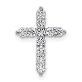 14k White Gold 1/2 carat Lab Grown Diamond VS+ F+ Complete Cross Chain Slide Pendant